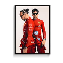 Lewis Hamilton and Charles Leclerc (F1) Frame & Poster | HD Acrylic Sports Wall Decor for Home & Office | Wall Ready Design Frames & Posters