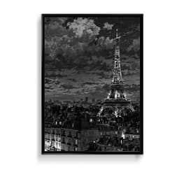 Eiffel Tower (Black & White Aesthetic) Frame & Poster | HD Acrylic Black & White Aesthetic Wall Decor for Home & Office | Wall Ready Design Frames & Posters