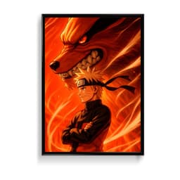 Naruto Uzumaki & Kurama (The Nine-Tailed Fox) Frame & Poster | HD Acrylic Anime Wall Decor for Home & Office | Wall Ready Design Frames & Posters